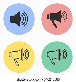 Speaker vector icons set. Illustration isolated for graphic and web design.