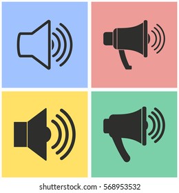 Speaker vector icons set. Illustration isolated for graphic and web design.