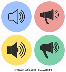 Speaker vector icons set. Illustration isolated for graphic and web design.