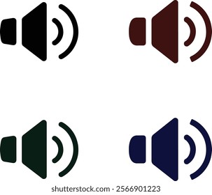 Speaker vector icons set on white background for graphic and web design. Simple vector sign. Internet concept symbol for website button or mobile app
