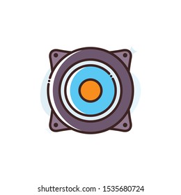 Speaker vector illustration. Outline filled Seo & Web icons.