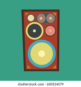 SPEAKER vector illustration retro style colorful isolated