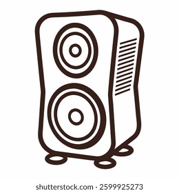Speaker vector line art white background
