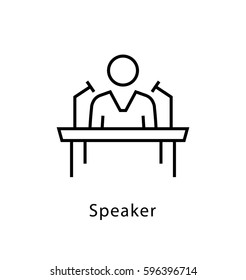 Speaker Vector Line Icon
