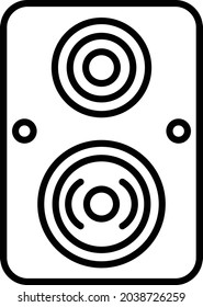 Diseño de iconos de la línea del vector del altavoz
