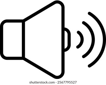 Speaker Vector Lineal Icon On White Background.