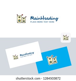 Speaker vector logotype with business card template. Elegant corporate identity. - Vector