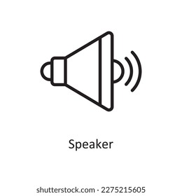 Speaker Vector Outline icon Design illustration. Music Symbol on White background EPS 10 File