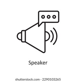 Speaker Vector Outline icon Design illustration. Gaming Symbol on White background EPS 10 File