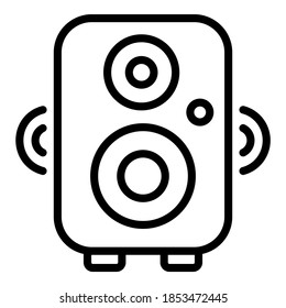 icono de contorno del vector del altavoz. Festival hindú, icono de celebración hindú,