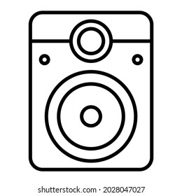 Speaker Vector Outline Icon Isolated On White Background
