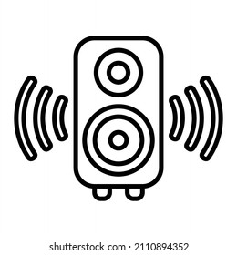 Speaker Vector Outline Icon Isolated On White Background
