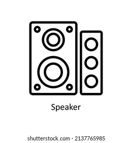 Speaker vector outline icon for web isolated on white background EPS 10 file