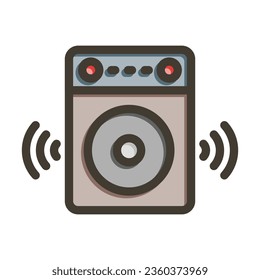 Speaker Vector Thick Line Filled Colors Icon For Personal And Commercial Use.
