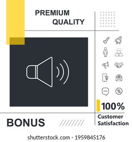 Speaker vector thin line icon with modern background