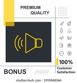 Speaker vector thin line icon with modern background