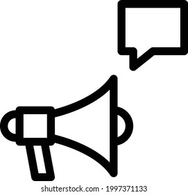 icono de línea delgada del vector del altavoz