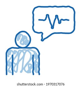 Speaker Voice Control sketch icon vector. Hand drawn blue doodle line art sign. isolated symbol illustration