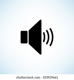 speaker volume -  black vector icon