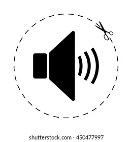 speaker volume  - black vector icon