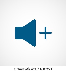 Speaker Volume Blue Flat Icon On White Background