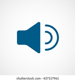 Speaker Volume Blue Flat Icon On White Background