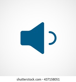 Speaker Volume Blue Flat Icon On White Background