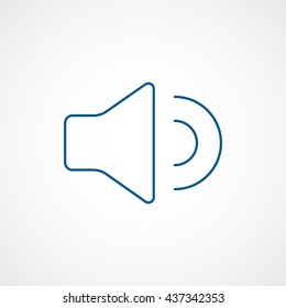 Speaker Volume Blue Line Icon On White Background