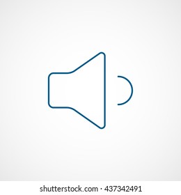 Speaker Volume Blue Line Icon On White Background