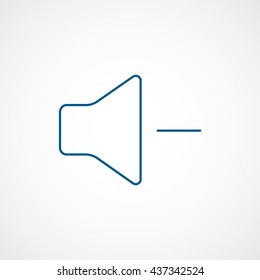 Speaker Volume Blue Line Icon On White Background