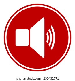 Speaker volume button on white. Vector illustration.