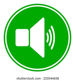 Speaker volume button on white. Vector illustration.