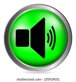Speaker volume button on white. Vector illustration.