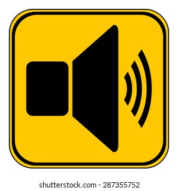 Speaker volume button on white. Vector illustration.