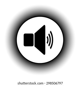 Speaker volume button on white. Vector illustration.