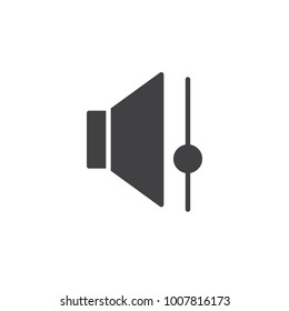 Speaker volume control icon vector, filled flat sign, solid pictogram isolated on white. Sound bar symbol, logo illustration.