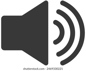Speaker volume flat icon isolated on white background.