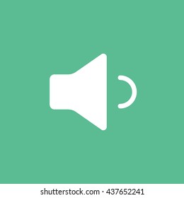 Speaker Volume Flat Icon On Green Background