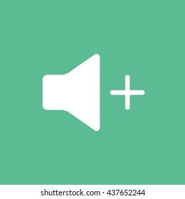 Speaker Volume Flat Icon On Green Background
