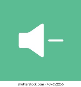 Speaker Volume Flat Icon On Green Background
