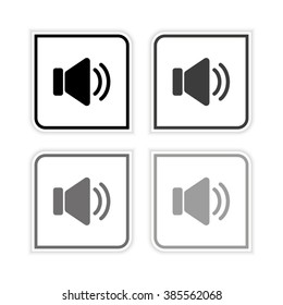 Speaker volume -  grayscale vector icon