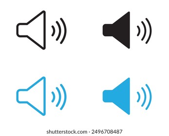 Speaker volume icon black and white vector outline sign
