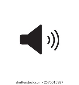 Speaker volume icon black and white vector outline sign