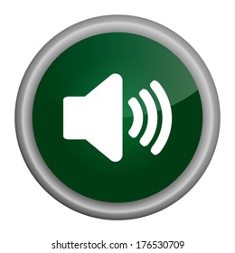 Speaker Volume Icon Button Green