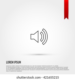 Speaker volume icon. Flat style object. Art picture drawing. Eps 10. Web icons. 