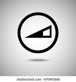Speaker volume icon. Flat style. Grey background. Vector illustration.