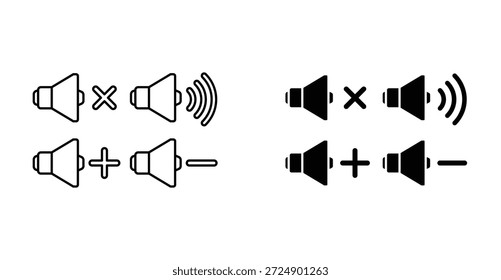 Design gráfico do ícone de volume do alto-falante. Ilustrações de ícone de vetor