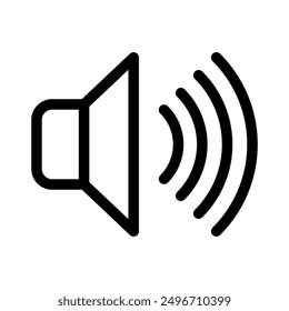 Speaker volume icon linear logo mark in black and white