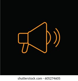 Speaker, volume icon. Linear style. Isolated vector.