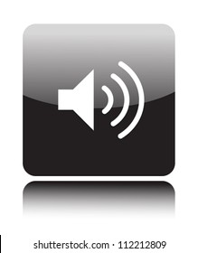 Speaker Volume Icon On Black Button